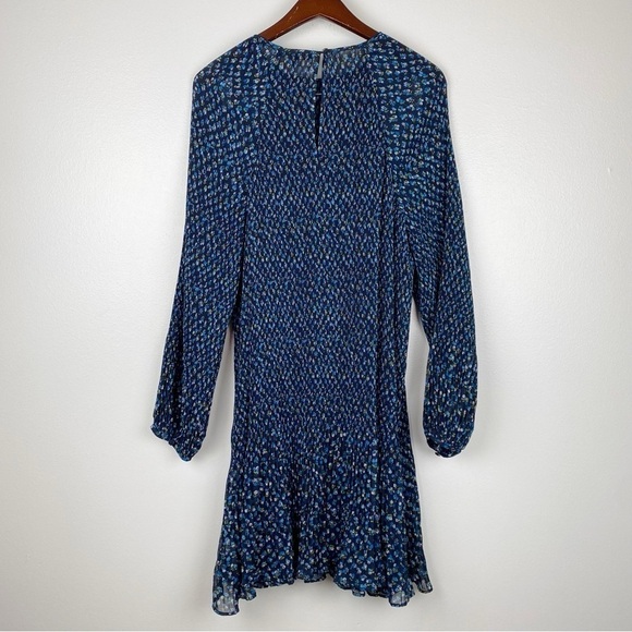 Madewell Crinkle Georgette Flared Hem Mini Dress Floral Blue Plus Size 1X NWT - Picture 9 of 13